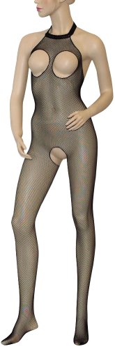 Mandy Mystery Catsuit Netz Nellie mit Öffnungen in schwarz Größe S-L von NO:XQSE