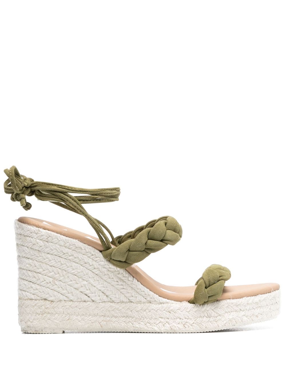 Manebi Espadrilles mit geflochtener Sohle 105mm - Grün von Manebi