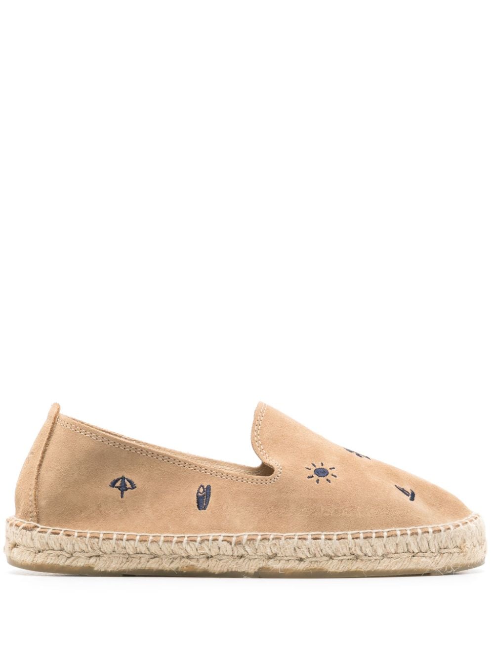 Manebi Palm Springs motif-embroidered espadrilles - Nude von Manebi