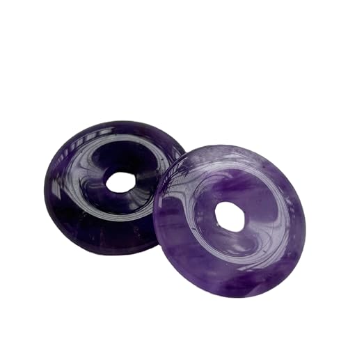 Manekieko 2Pcs Amethyst Polierte Kristall Amulett Frieden Kreis Donut Stein Perlen Zubehör,Runde Großes Loch 7mm Glücksmünze Amulett Frieden Kreis Heilung Kristall Anhänger Manekieko 2Pcs Amethyst Polierte Kristall Amulett Frieden Kreis Donut Stein Perlen Zubehör,Runde Großes Loch 7mm Glücksmünze Amulett Frieden Kreis Heilung Kristall Anhänger von Manekieko