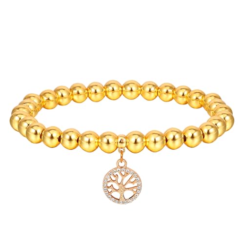 Manfnee Armband Damen Gold Baum des Lebens Armspange Armband Damen Schmuck kugelarmband von Manfnee