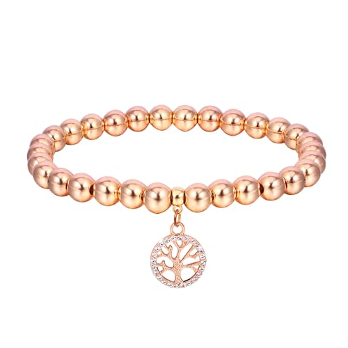Manfnee Armband Damen Rosegold Baum des Lebens Armspange Armband Damen Schmuck kugelarmband von Manfnee