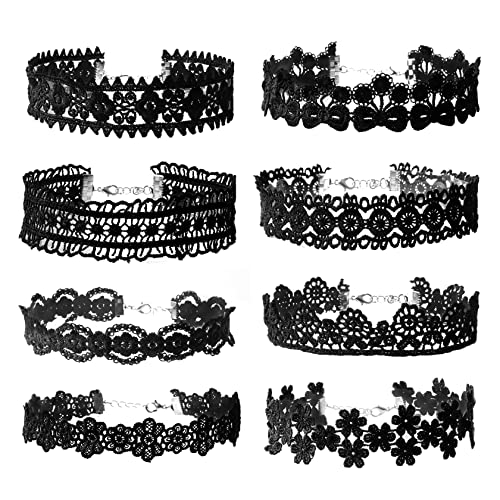 Manfnee Choker Halskette Black Lace Choker Gothic Tattoo Halloween Party Custum Zubehör für Frauen von Manfnee