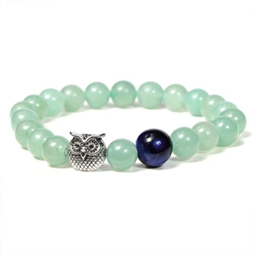 Manfnee Eule Chakra Stein Türkis Armband Yoga Liebe Freundschaft Geburtstag Frauen Elastisch von Manfnee