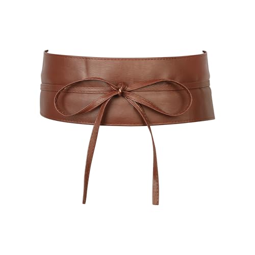 Manfnee Frauen Kunstleder Wrap Gürtel Mode wickeln Cinch Gürtel Breite Taille Gürtel für Kleid von Manfnee