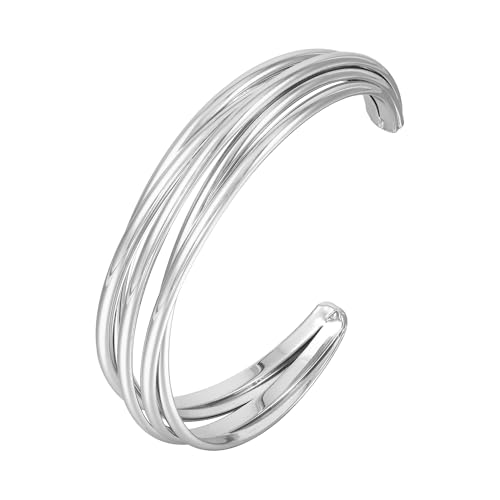 Manfnee Glitzernde Strass Kristall Armband Mehrschichtige zierliche Armspange Armband für Frauen Schmuck für Hochzeit Party von Manfnee