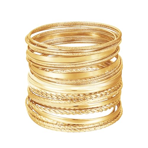 Manfnee Gold Armreif Armbänder für Frauen Multi Layered Stackable strukturierte Armbänder Boho Jewelrys Set Manfnee Gold Armreif Armbänder für Frauen Multi Layered Stackable strukturierte Armbänder Boho Jewelrys Set von Manfnee