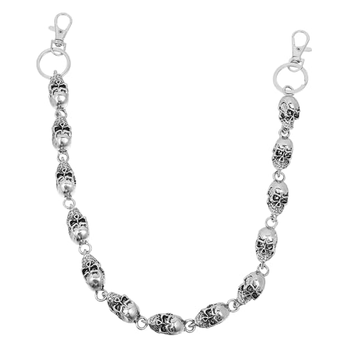 Manfnee Hosen Kette für Männer Frauen Brieftasche Kette Tasche Kette Gürtel Kette Jeans Kette Totenkopf Brieftasche Kette von Manfnee