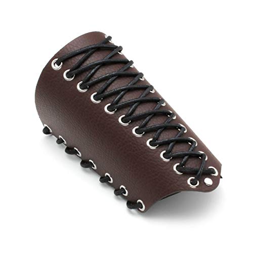 Manfnee Leder Armschutz Gothic Armschutz breite Manschette Punk Armband Männer schwarzer Armschutz von Manfnee