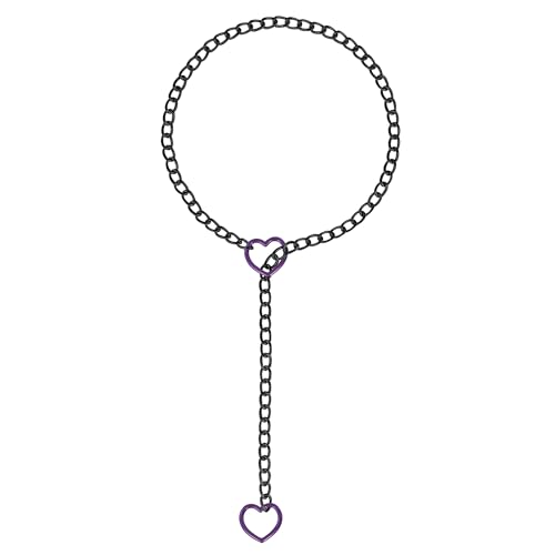 Manfnee Lariat Y-Halsketten Herz Ring Kette Halskette Slip Kette Halskette für Damen Punk Gothic Kette Choker Halskette von Manfnee