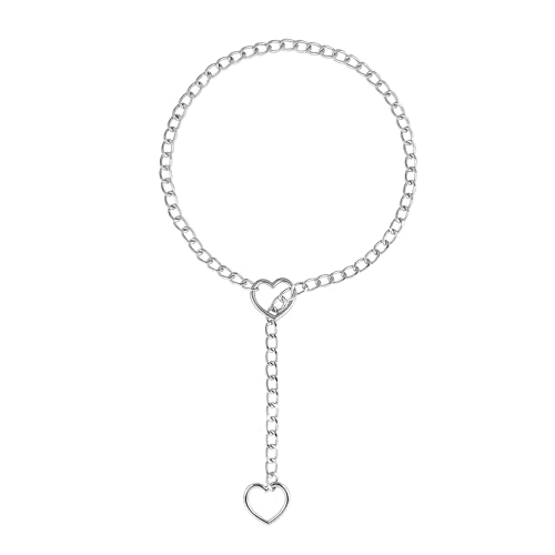 Manfnee Lariat Y-Halsketten Herz Ring Kette Halskette Slip Kette Halskette für Damen Punk Gothic Kette Choker Halskette von Manfnee