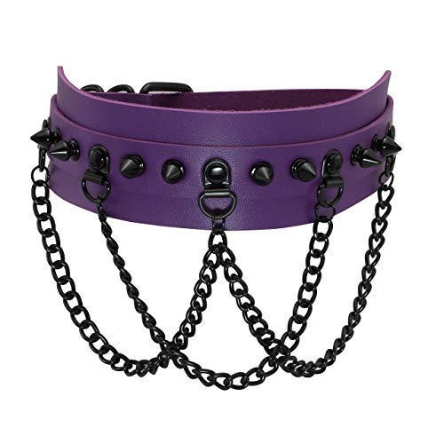 Manfnee MANFFNEE PU Leder Kette Kragen Halskette Punk Goth Niete Kragen Halskette für Männer Frauen Manfnee MANFFNEE PU Leder Kette Kragen Halskette Punk Goth Niete Kragen Halskette für Männer Frauen von Manfnee