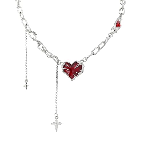 Manfnee Punk Choker Halskette für Frauen geschichtet Herz Halsketten Y2K Grunge Halsketten Emo-Schmuck Manfnee Punk Choker Halskette für Frauen geschichtet Herz Halsketten Y2K Grunge Halsketten Emo-Schmuck von Manfnee