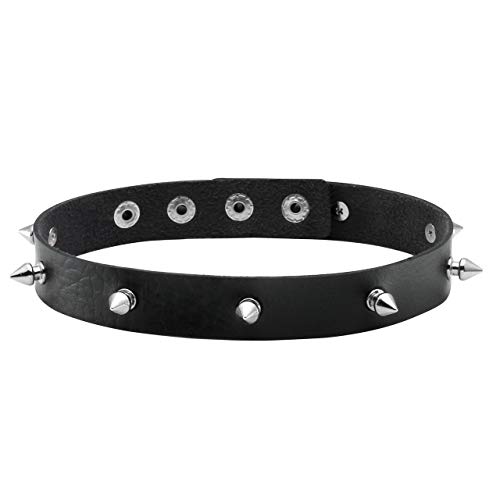 Manfnee Punk Gothic Spike Niet Choker Kragen Halskette Metall besetzt Choker verstellbar Männer Frauen von Manfnee