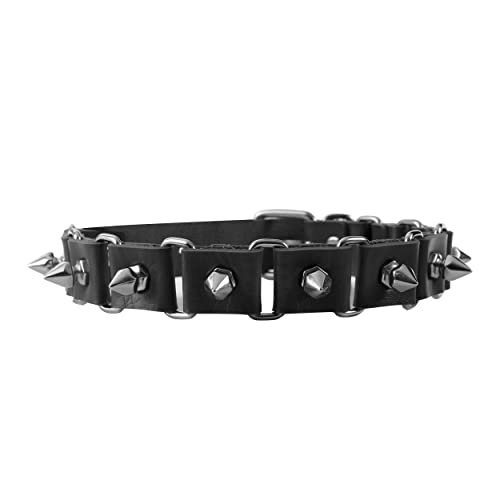 Manfnee Punk Nieten Halskette PU Leder Halsband Damen Spike Halskette für Männer Frauen Gothic Schmuck von Manfnee