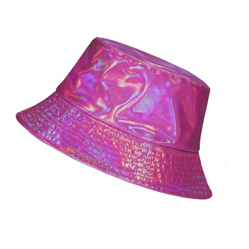 Manfnee Rave Eimer Hut für Männer Frauen Wasserdicht Regenhut Metallisch Hip Hop Hut Breiter Fischerhut Sonnenhut von Manfnee