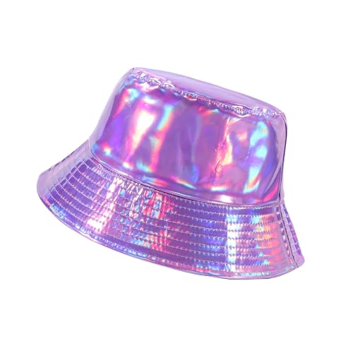 Manfnee Rave Eimer Hut für Männer Frauen Wasserdicht Regenhut Metallisch Hip Hop Hut Breiter Fischerhut Sonnenhut von Manfnee