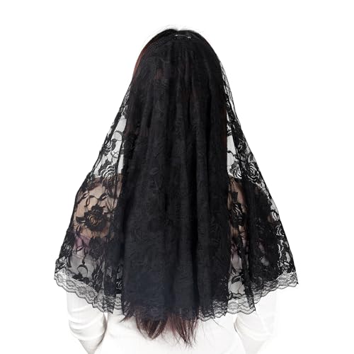 Manfnee Spanisch Stil Spitze Schleier Traditionelle Vintage Inspired Mantilla Schleier Lateinische Messe Kopfbedeckung Manfnee Spanisch Stil Spitze Schleier Traditionelle Vintage Inspired Mantilla Schleier Lateinische Messe Kopfbedeckung von Manfnee