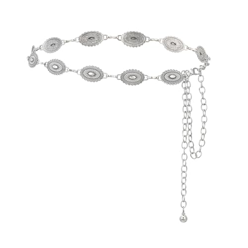 Manfnee Western Metall Concho Gürtel für Frauen Cowgirl Kettengürtel für Kleider Jeans Country Konzert Outfit von Manfnee