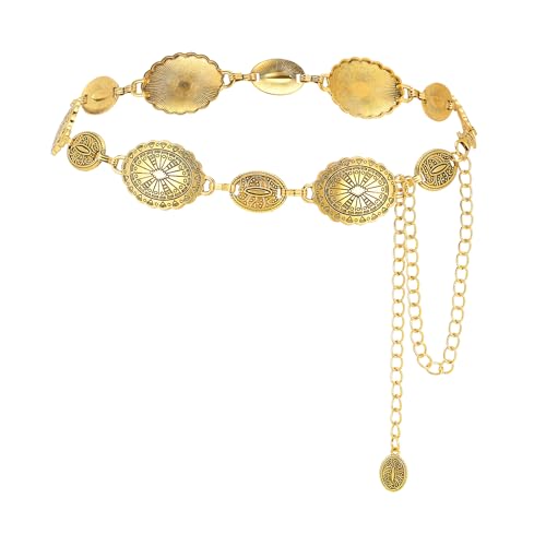 Manfnee Western Metall Concho Gürtel für Frauen Cowgirl Kettengürtel für Kleider Jeans Country Konzert Outfit von Manfnee