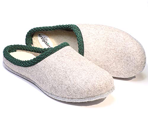 Manfred Seidel Filzschuhe aus dem Erzgebirge, Filzpantoffel Herren Frauen, Schafwolle, Made in Germany (Filzsohle, 37) von Manfred Seidel