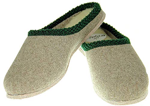 Original Erzgebirgische Filzschuhe - Walker-Filzpantoffel (44, Schuhsohle aus Filz (graue Filzsohle)) von Manfred Seidel