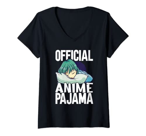 Damen Anime Pyjama Anime Schlafanzug Kawaii Kleidung T-Shirt mit V-Ausschnitt von Manga And Anime Gifts Anime Lovers Otaku