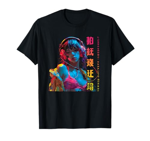 Anime Cyberpunk Manga mädchen T-Shirt Anime Cyberpunk Manga mädchen T-Shirt von Manga Cyberpunk Harajuku Anime merch