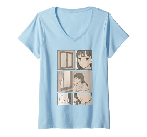 Damen Antisozial Anime Shojo Manga Harajuku Japanisch Otaku T-Shirt mit V-Ausschnitt Damen Antisozial Anime Shojo Manga Harajuku Japanisch Otaku T-Shirt mit V-Ausschnitt von Manga Shojo Harajuku Aesthetic Kawaii Girl Design