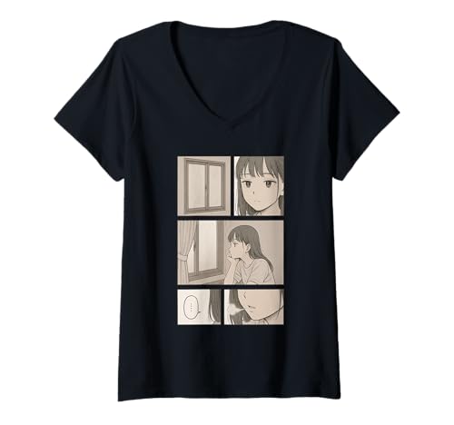 Damen Antisozial Anime Shojo Manga Harajuku Japanisch Otaku T-Shirt mit V-Ausschnitt Damen Antisozial Anime Shojo Manga Harajuku Japanisch Otaku T-Shirt mit V-Ausschnitt von Manga Shojo Harajuku Aesthetic Kawaii Girl Design