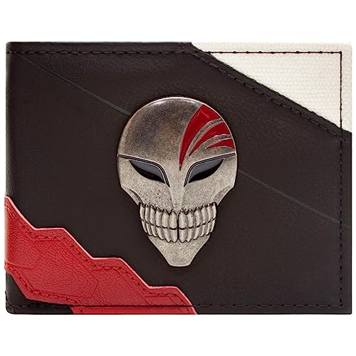 Bleach Ichigo Kurosaki Hollow Masken Metallabzeichen Geldbörse/Geldbeutel Bi-Fold ID & Kartenhalter, Schwarz von Manga