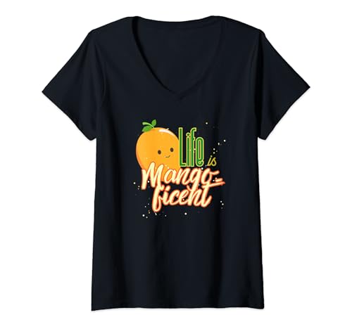 Damen Mango Lover Mango Zitat Mango Wortspiel Lustig T-Shirt mit V-Ausschnitt Damen Mango Lover Mango Zitat Mango Wortspiel Lustig T-Shirt mit V-Ausschnitt von Mango Lover Mango Quote Mango Pun Funny