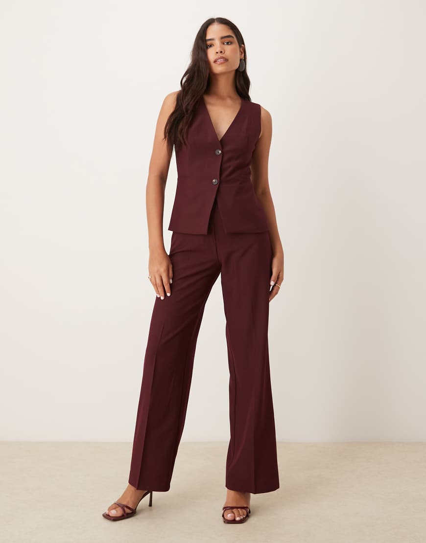 Mango - 2-in-1-Jumpsuit mit Weste in Dunkelrot von Mango