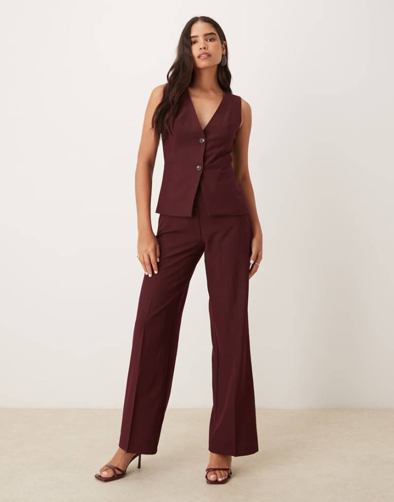 Mango - 2-in-1-Jumpsuit mit Weste in Dunkelrot von Mango