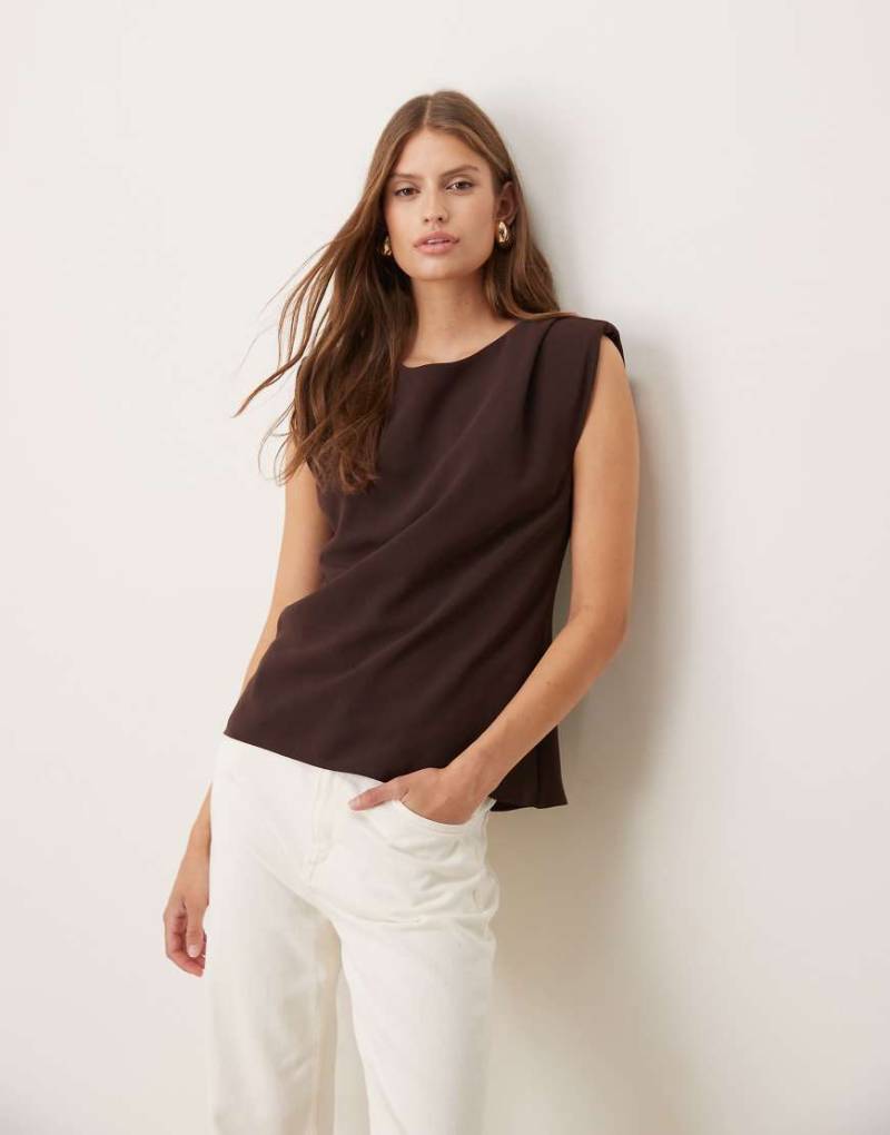 Mango - Ärmellose, braune Bluse-Brown von Mango