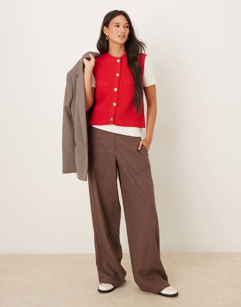 Mango - Ärmellose Strickweste in Rot von Mango
