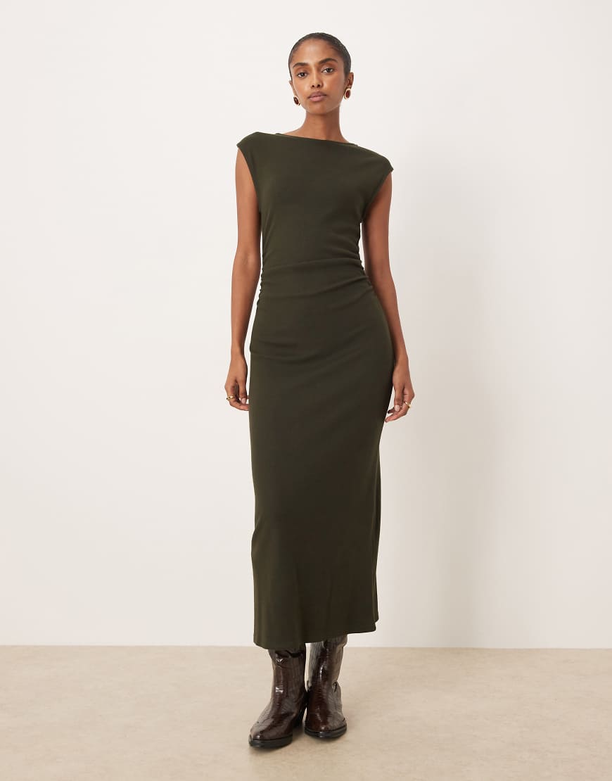 Mango - Ärmelloses Midaxikleid in Braun mit U-Boot-Ausschnitt-Brown von Mango