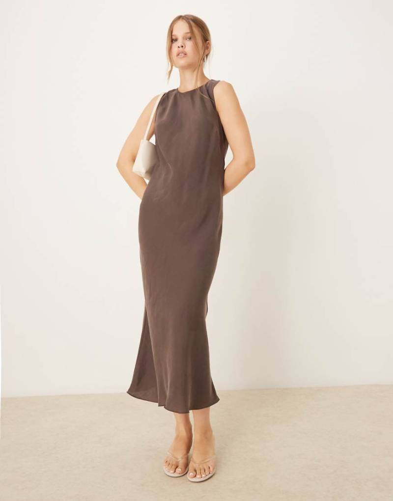 Mango - Ärmelloses Midikleid in Braun-Brown von Mango