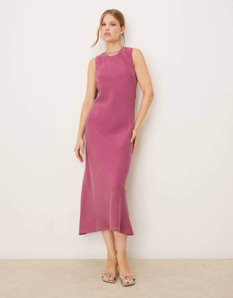 Mango - Ärmelloses Midikleid in Rosa von Mango