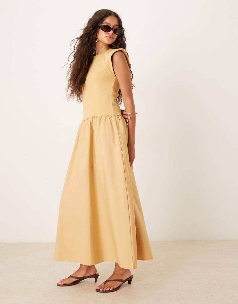 Mango - Ärmelloses Strickkleid in Gelb von Mango