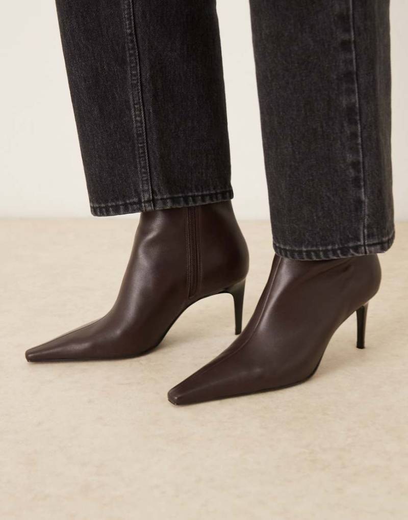 Mango - Ankle-Boots in Dunkelbraun mit Stiletto-Absatz-Brown von Mango
