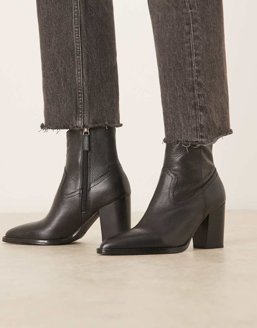 Mango - Ankle-Boots in Schwarz im Western-Stil mit Absatz von Mango