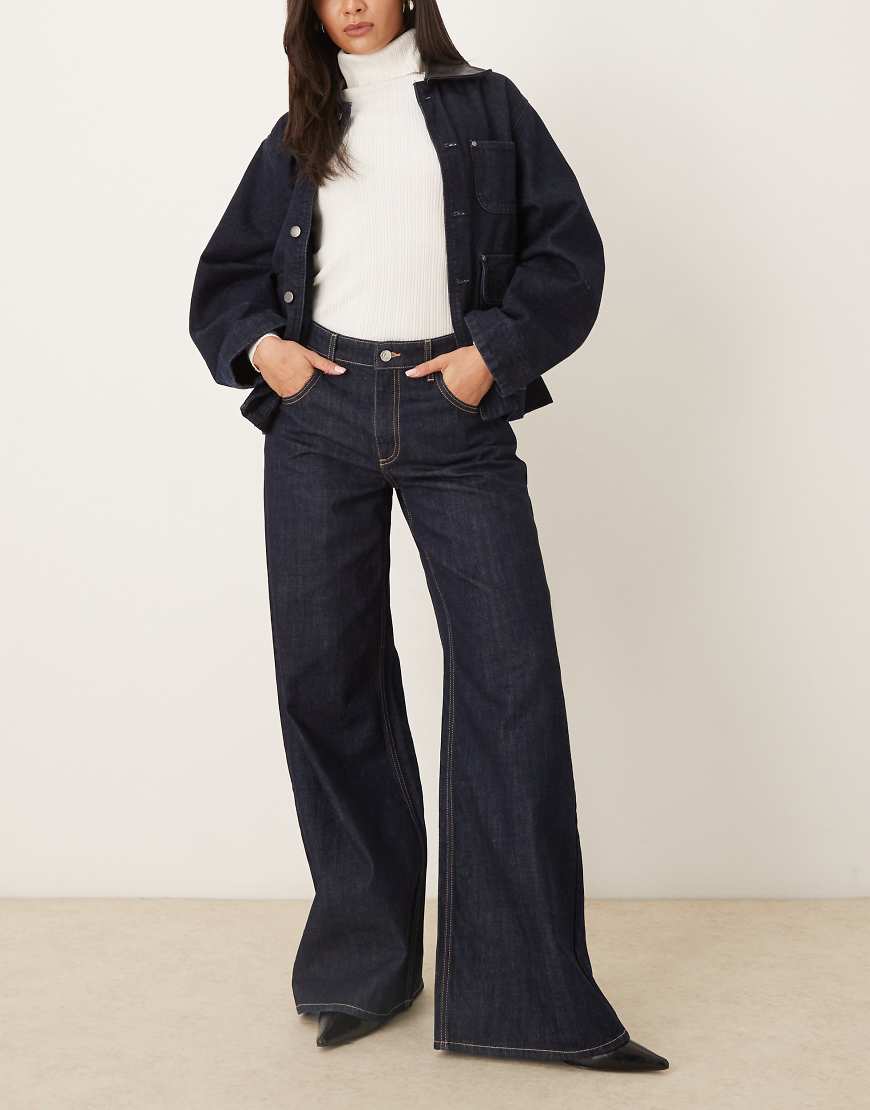 Mango - Annie - Weite Jeans aus 100% Baumwolle in Indigo-Blau von Mango