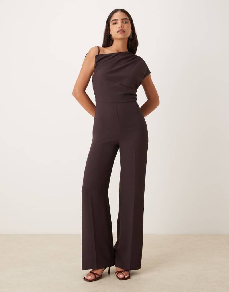 Mango - Asymmetrischer Jumpsuit in Braun mit geraffter Taille-Brown von Mango