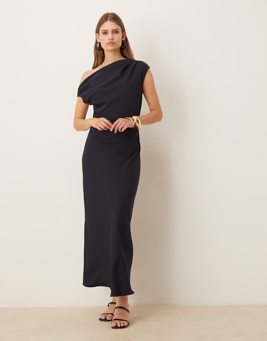 Mango - Asymmetrisches Midaxikleid in Marineblau von Mango