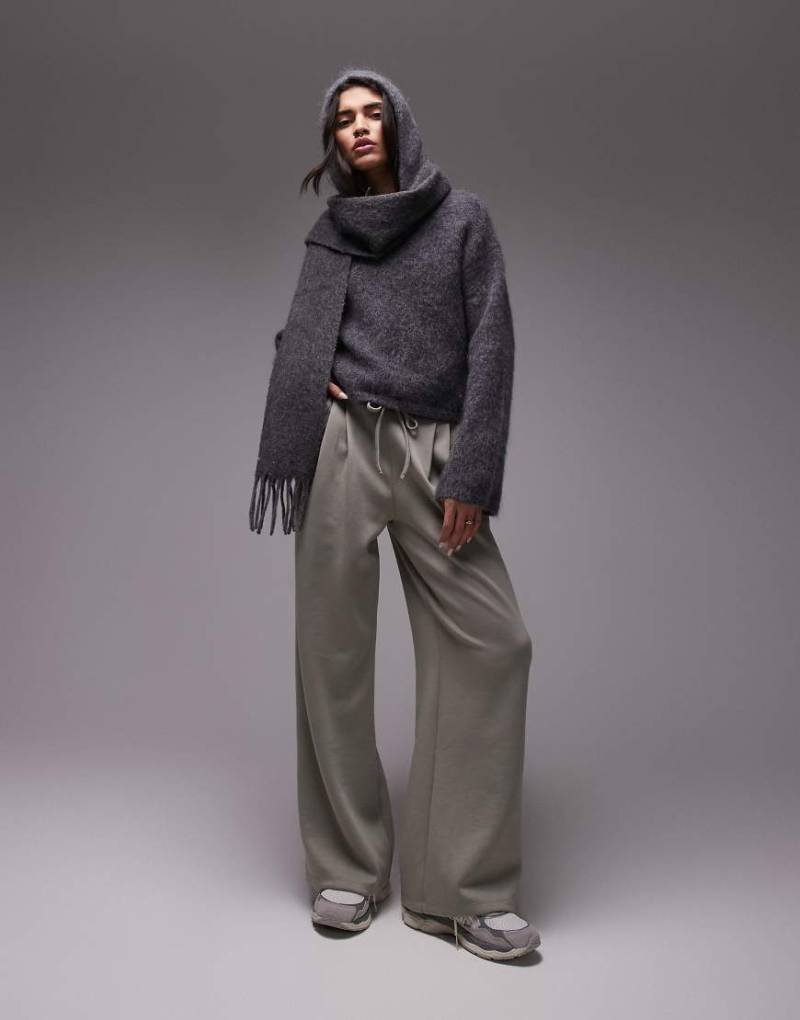 Mango - Ausgestellte Jogginghose in Blassgrün von Mango