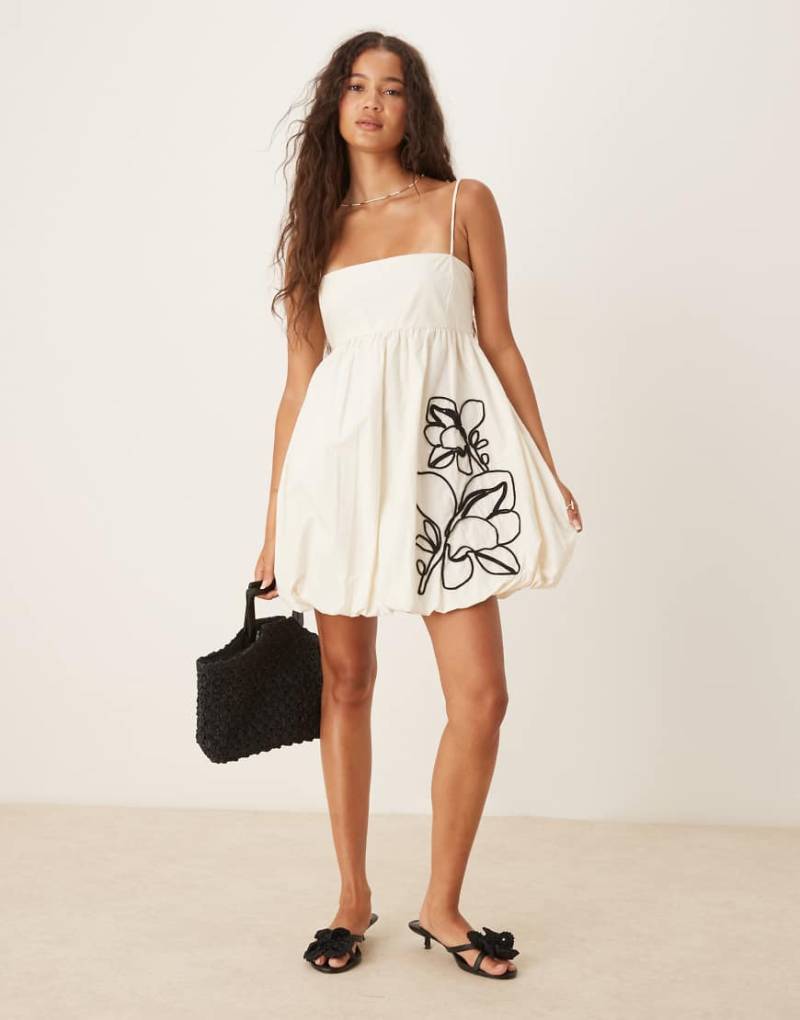 Mango - Babydoll-Minikleid in Weiß von Mango