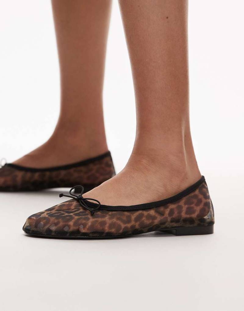 Mango - Ballerinas aus Netzstoff mit Leopardenmuster-Braun Mango - Ballerinas aus Netzstoff mit Leopardenmuster-Braun von Mango