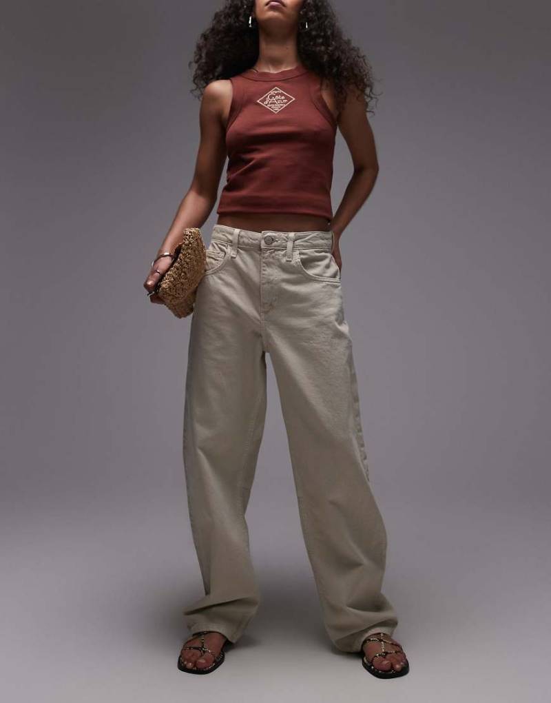 Mango - Barrel-Jeans aus Baumwolle in Steinbeige-Neutral von Mango