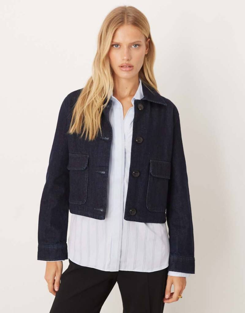Mango - Baumwoll-Jeansjacke in Indigo-Blau von Mango
